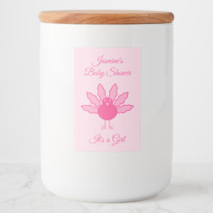 Pretty Pink Baby Girl Thanksgiving Turkey Custom Food Label