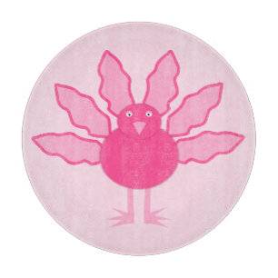 Pretty Pink Baby Girl Thanksgiving Turkey Cutting Board