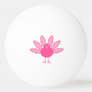 Pretty Pink Baby Girl Thanksgiving Turkey Ping Pong Ball