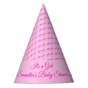 Pretty Pink Baby Girl Unicorn Baby Shower Custom Party Hat