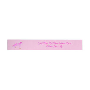 Pretty Pink Baby Girl Unicorn custom Wraparound Address Label