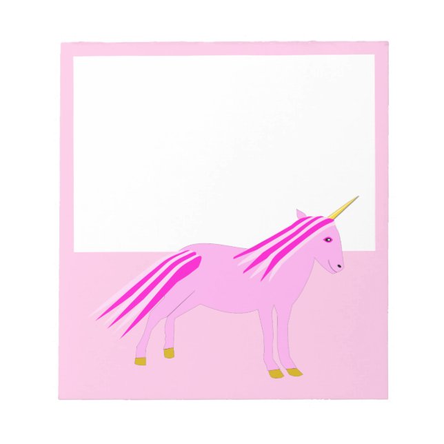 Pretty Pink Baby Girl Unicorn Notepad (Front)