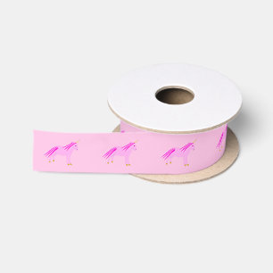 Pretty Pink Baby Girl Unicorn Patterned Satin Ribbon
