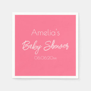 Pretty pink Baby Shower Personalised Napkin