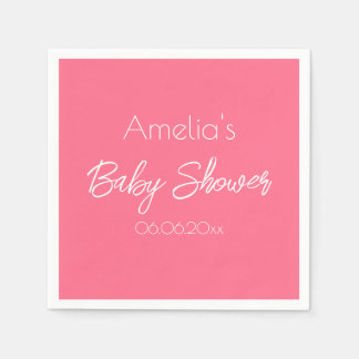 Pretty pink Baby Shower Personalised Napkin