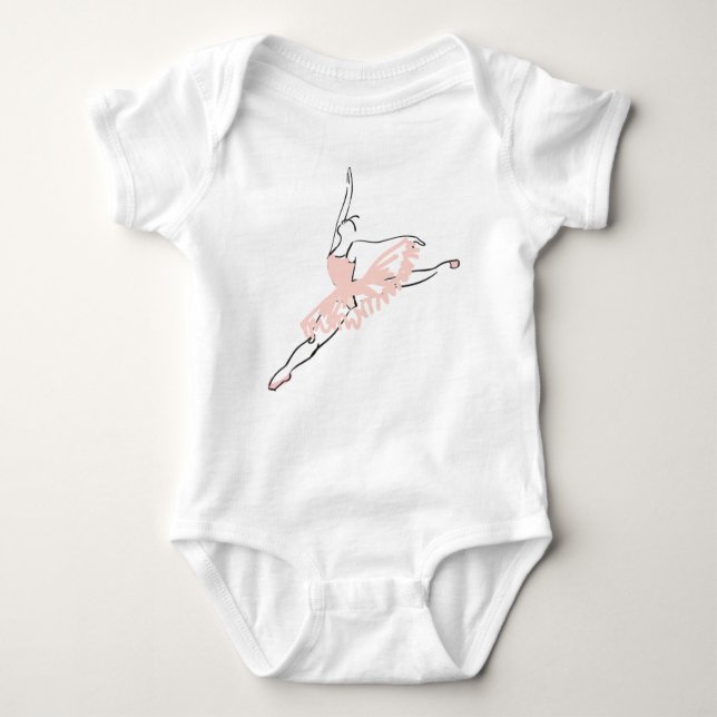 Pretty Pink Ballerina Baby Bodysuit (Front)