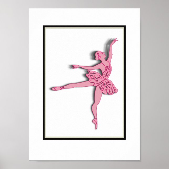 Pretty Pink Ballerina Girls Bedroom Decor Wall Art (Front)