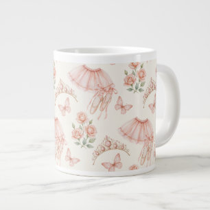 Pretty pink ballerina inspired design large coffee mug