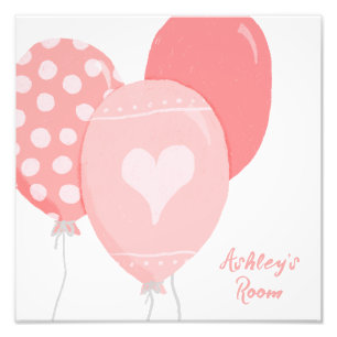 Pretty Pink Balloons Nursery Photo Print