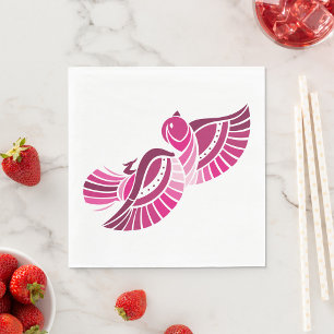 Pretty Pink Bird Paper Napkins