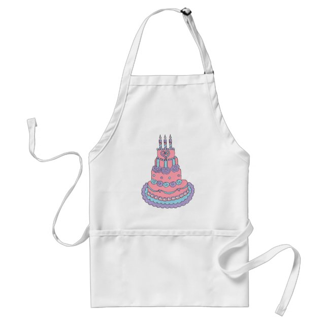 Pretty Pink Birthday Cake Standard Apron (Front)
