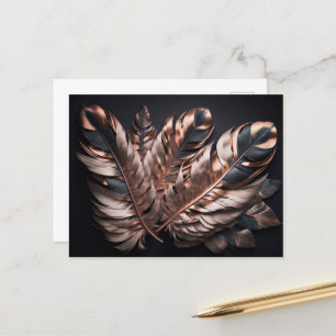 Pretty Pink & Black Decorative Feathers Postcard