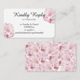 Pretty Pink Blossom RSVP Enclosure Card