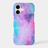 Pretty Pink Blue Purple Salty Watercolor Art