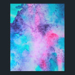 Pretty Pink Blue Purple Salty Watercolor Art Poster<br><div class="desc">This modern and artsy design is perfect for the trendy and stylish woman. It features a hand-painted bright pink, purple, teal green, and blue sea salt salty watercolor print. It's cool, unique, girly, and contemporary. Stylize with this unique and one-of-a-kind design hand-painted by the artist of the brand La Femme,...</div>