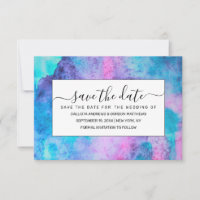 Pretty Pink Blue Purple Salty Watercolor Art