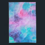 Pretty Pink Blue Purple Salty Watercolor Art Tea Towel<br><div class="desc">This modern and artsy design is perfect for the trendy and stylish woman. It features a hand-painted bright pink, purple, teal green, and blue sea salt salty watercolor print. It's cool, unique, girly, and contemporary. Stylise with this unique and one-of-a-kind design hand-painted by the artist of the brand La Femme,...</div>