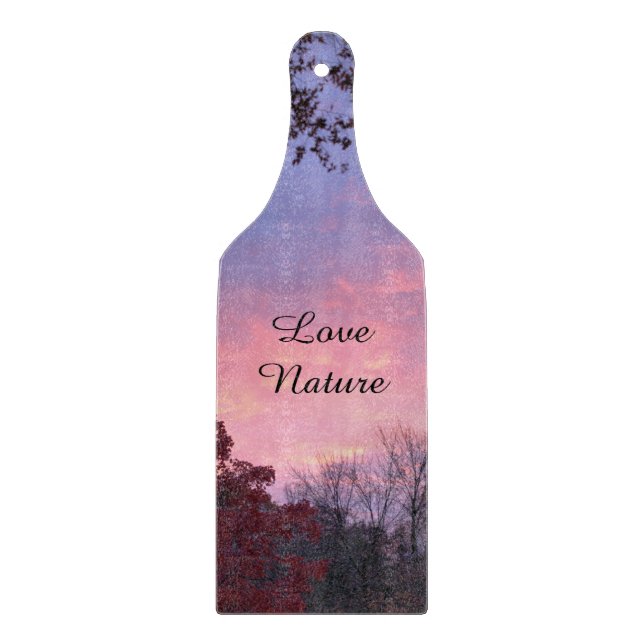 Pretty Pink Blue Sunset Cutting Board (Front)