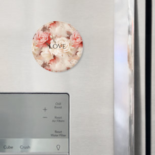 Pretty Pink Blush Cream Rose Floral Magnet