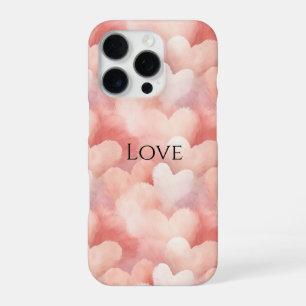 Pretty Pink Blush Hearts iPhone 16 Pro Case