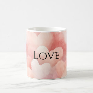 Pretty Pink Blush Hearts Love Coffee Mug