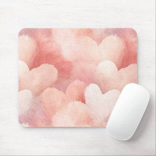 Pretty Pink Blush Hearts Mouse Pad
