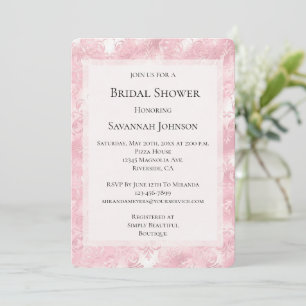 Pretty pink blush pearl elegant Bridal Shower Invitation