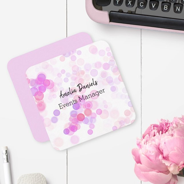 Pretty Pink Bokeh Light Business Card (Creator Uploaded)