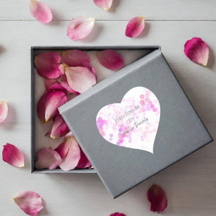 Pretty  Pink Bokeh Light Handmade by  Heart Sticker