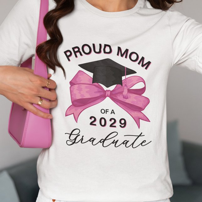 Pretty Pink Bow Proud Mum of Graduate T-Shirt (Creator Uploaded)