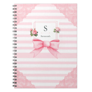Pretty Pink Bows Coquette Aesthetic Notebook