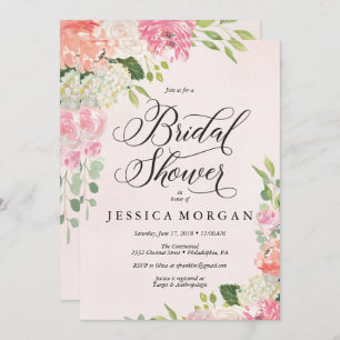 Pretty Pink Bridal Shower Invitation Card