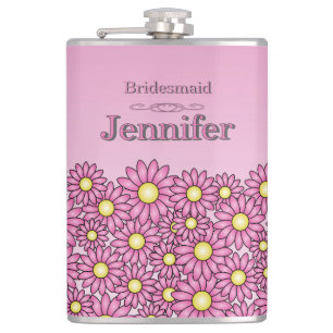 Pretty Pink Bridesmaid Flower Flask