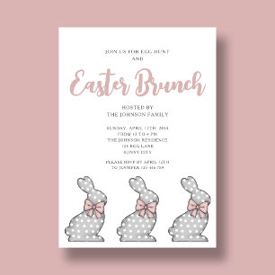 Pretty Pink Bunny Easter Brunch Invitation