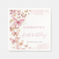 Pretty Pink Butterflies 1st 2nd 3rd 5th Birthday