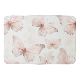 Pretty Pink Butterflies Bath Mat