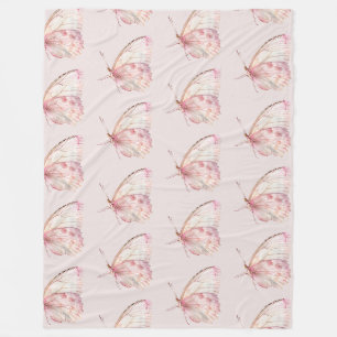 Pretty Pink Butterflies Fleece Blanket
