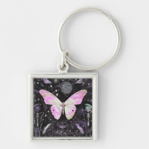 Pretty Pink Butterfly Key Ring