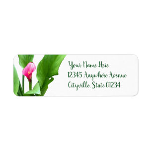 Pretty Pink Calla Lily Return Address Label