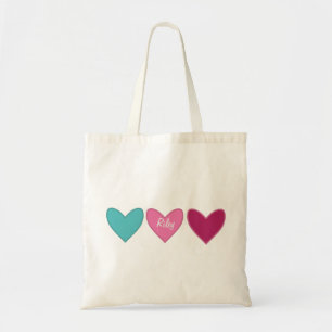 Pretty Pink Card + 3 Hearts Valentine’s Day Tote Bag