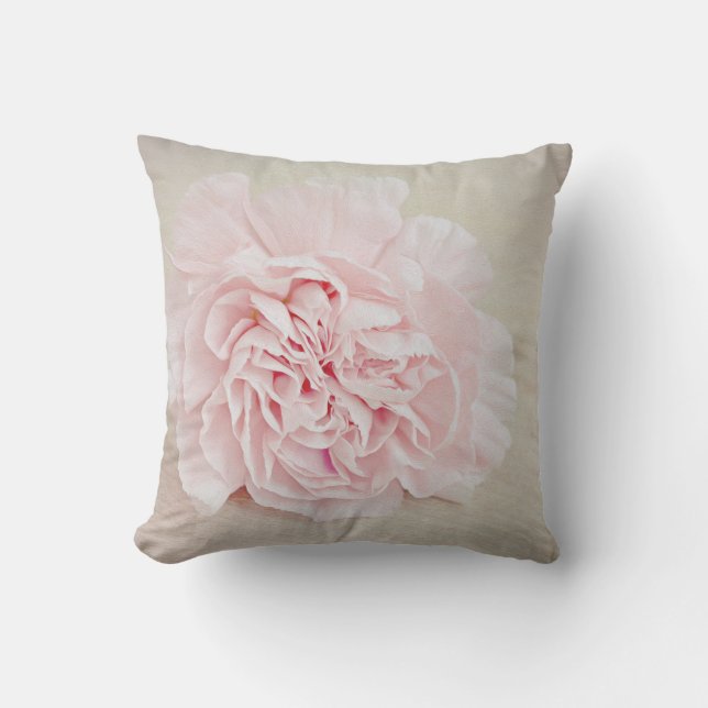 Pretty Pink Carnation by JoMazArt Cushion (Front)
