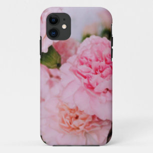 pretty pink carnation flowers iPhone 11 case