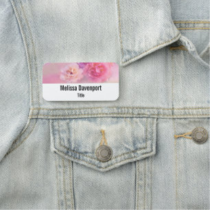 Pretty Pink Carnations Stylish Photography Name Tag