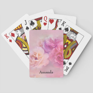 Pretty Pink Carnations Stylish Photography Playing Cards