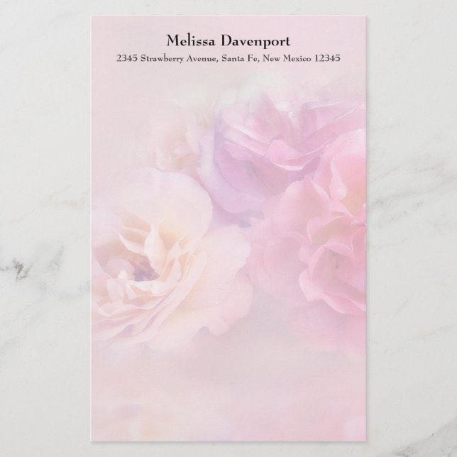 Pretty Pink Carnations Stylish Photography Stationery (Front)