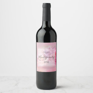 Pretty Pink Carnations Stylish Wine Making Label