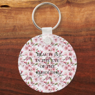Pretty Pink Cherry Blossom Flowers Key Ring