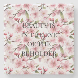Pretty Pink Cherry Blossom Flowers Stone Coaster