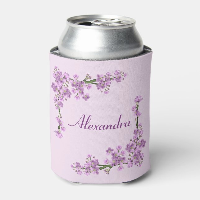 Pretty Pink Cherry Blossoms Can Cooler (Can Front)