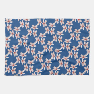 Pretty Pink Cherry Blossoms Custom Pattern Tea Towel